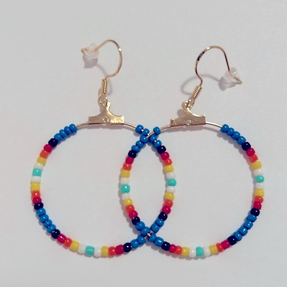 Hand Crafted Jewelry - Handmade • Bead Hoop Earrings